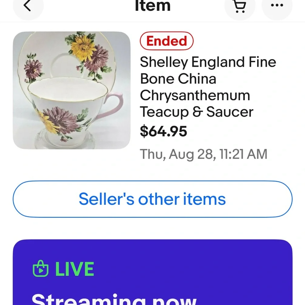Queen Anne Teacup Saucer Set Pink Yellow Chrysanthemum Bone China Footed England